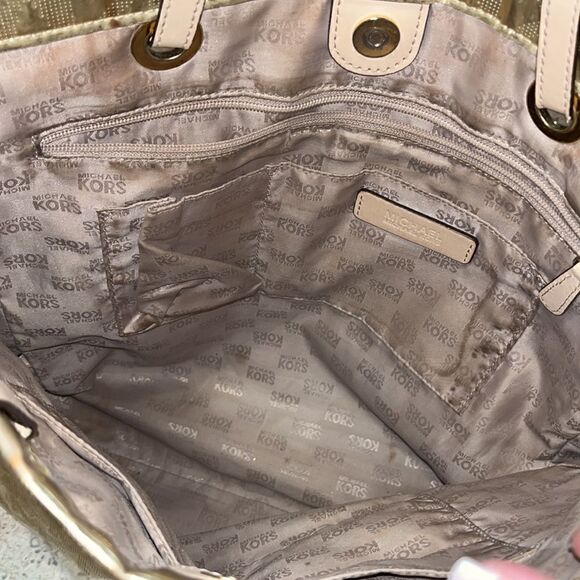 Michael Kors - Metallic Gold - Jetset Logo Tote Handbag - Picture 7 of 9